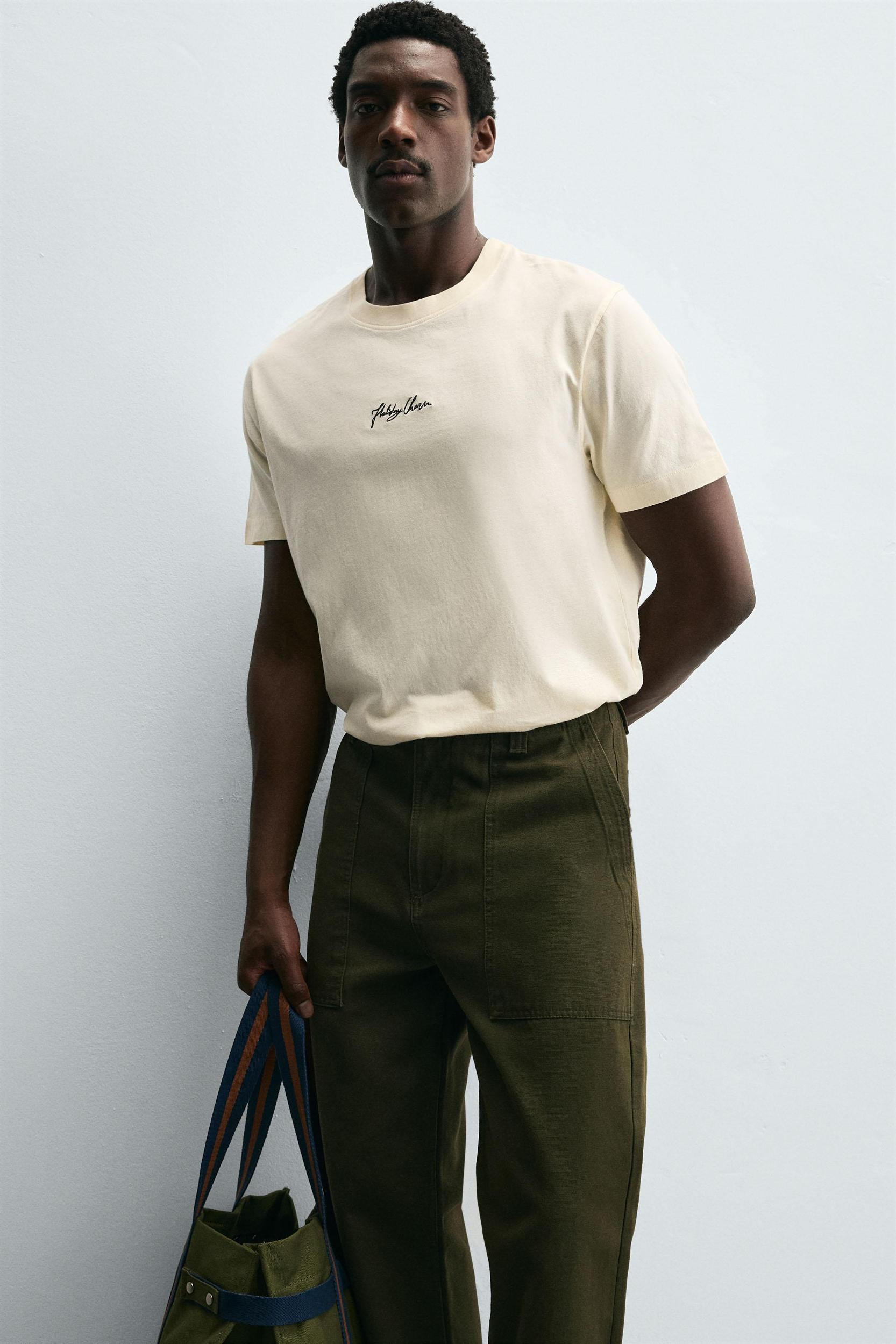 EMBROIDERED TEXT T-SHIRT Product Image