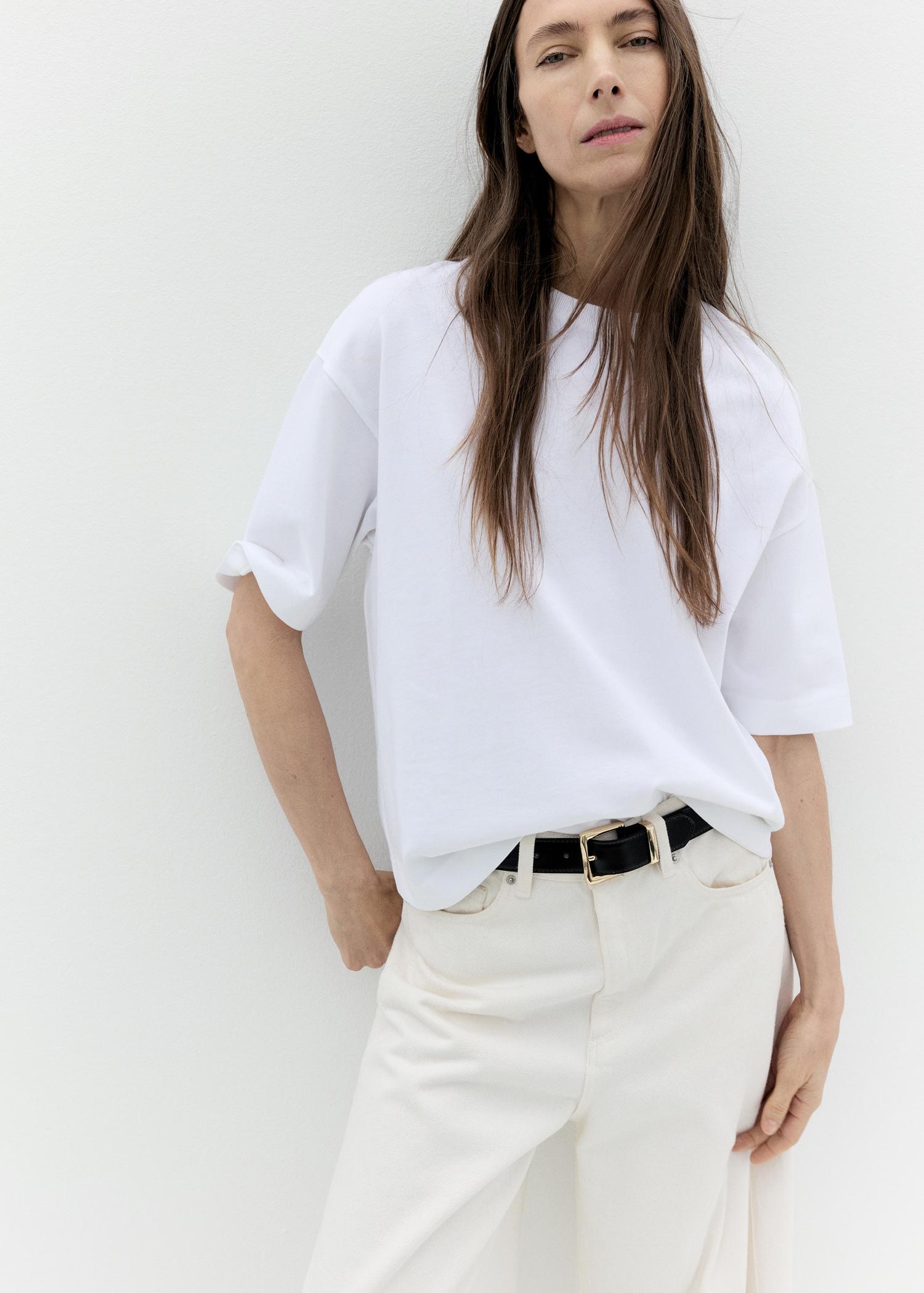 Stitched belt with square buckle - Women | MANGO USA Product Image