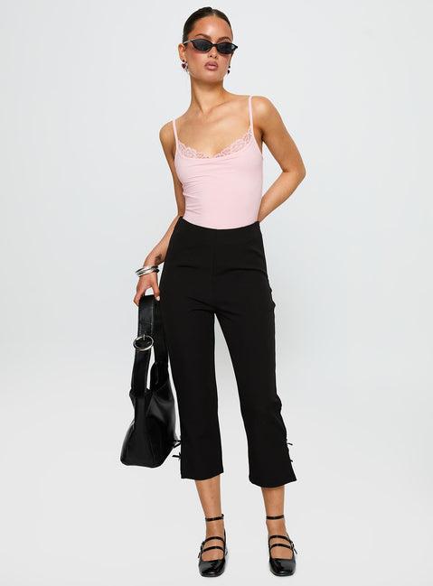 Aetherial Lace Detail Bodysuit Pink Product Image