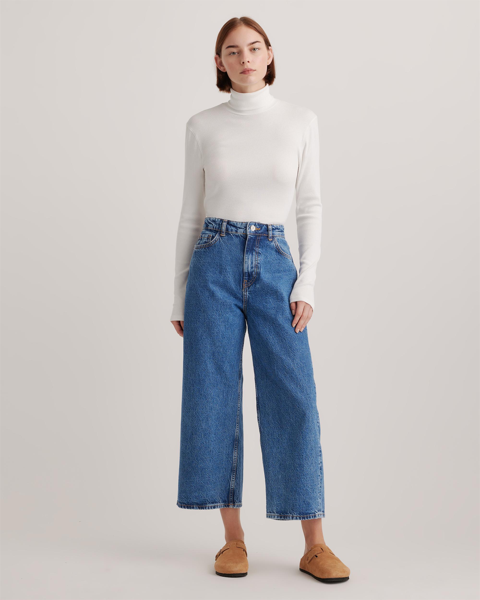 Quince | Women's Micro-Rib Turtleneck Sweater Organic Cotton Product Image