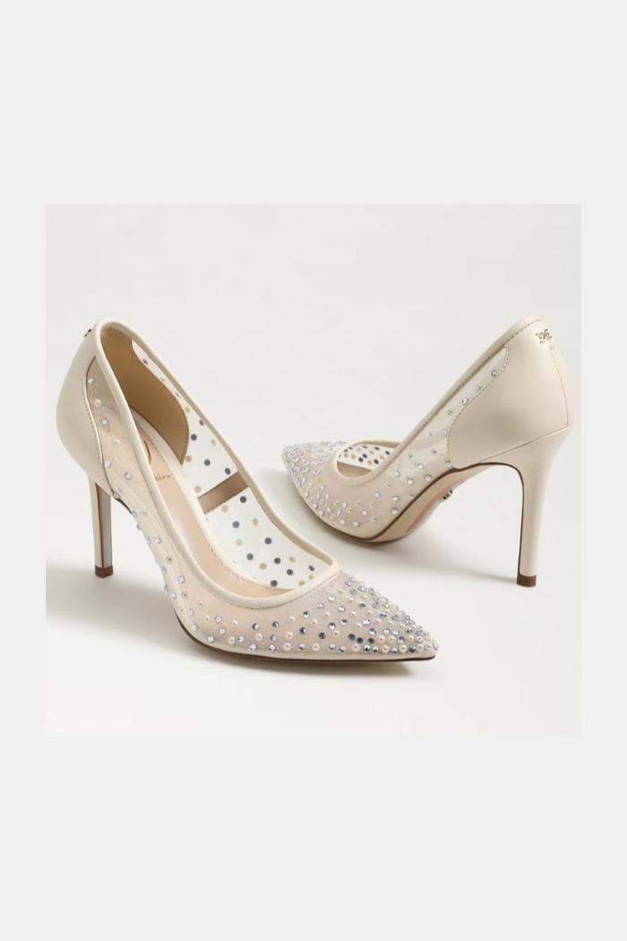 Hazel Mesh Pointed Toe Pump - Ivory Product Image