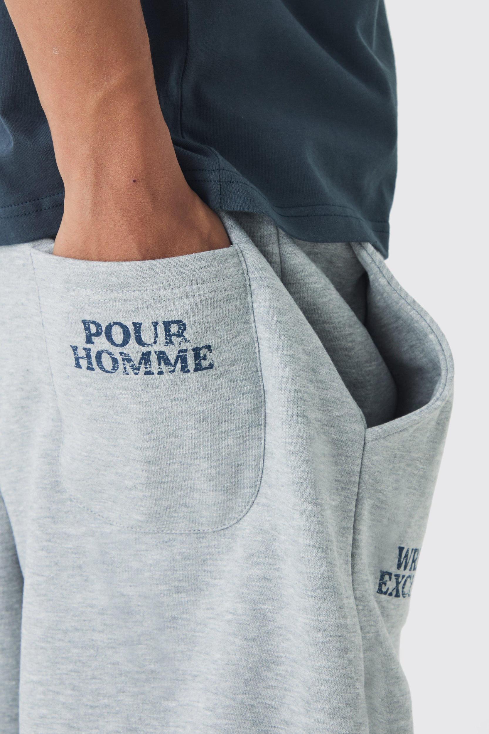 Wide Leg Offcl Print Sweatpants | boohooMAN USA Product Image