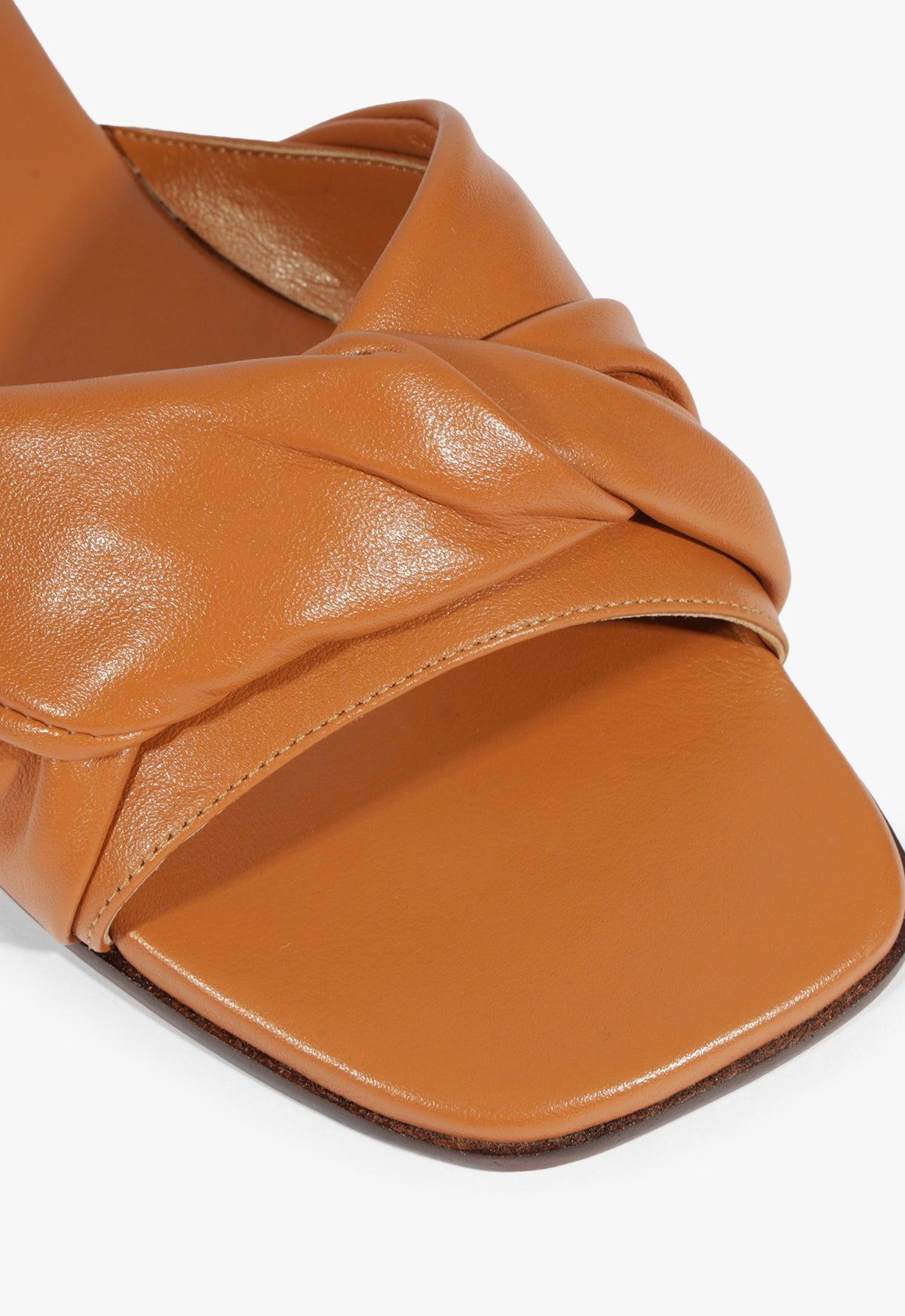 Lori Brown Leather Flat Sandal Product Image