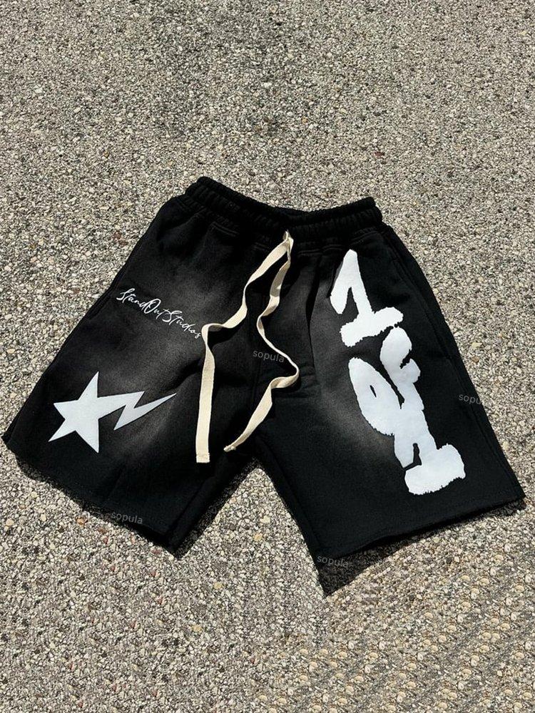 Vintage Shooting Star Graphic Casual Fashion Shorts Product Image
