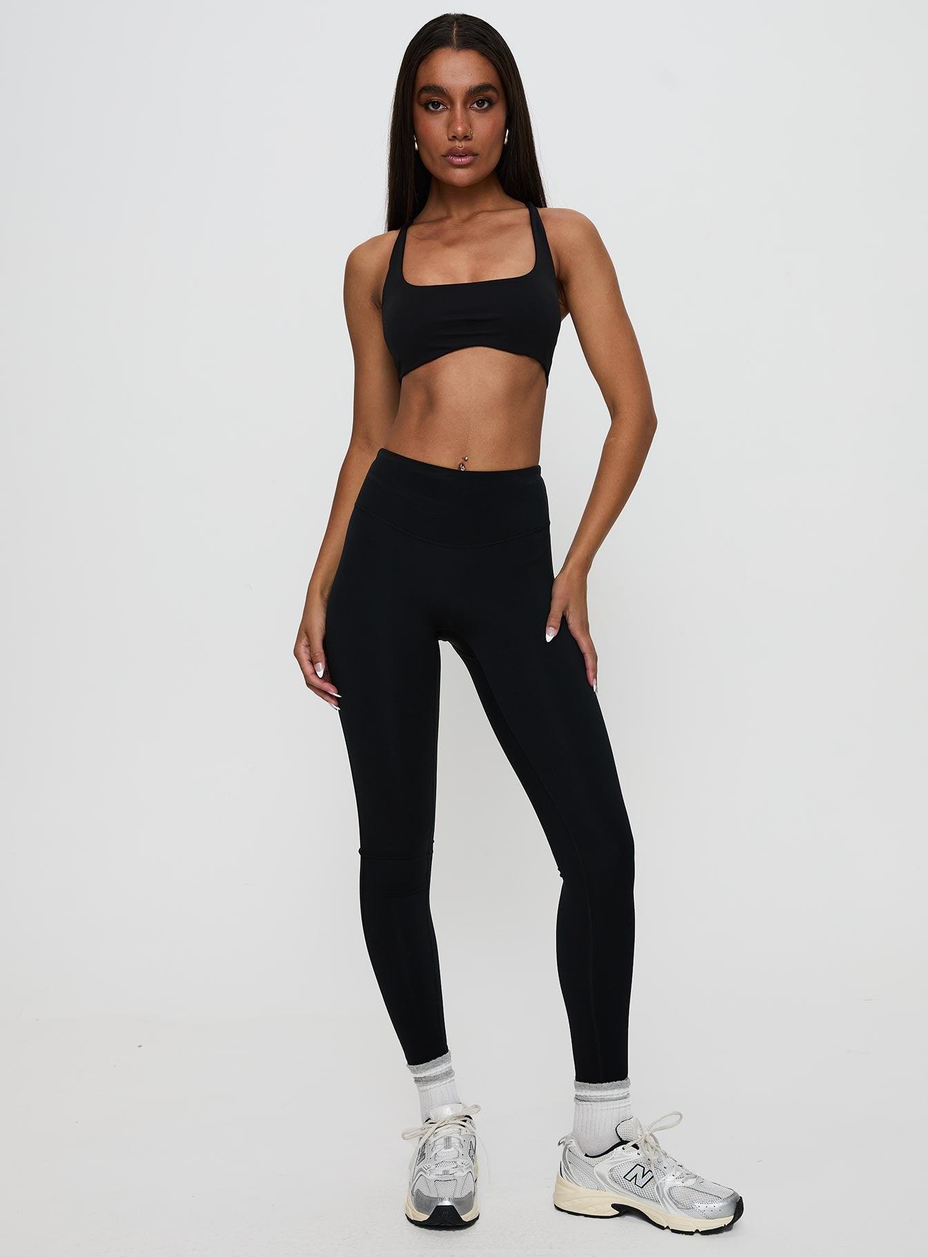 Dellah Ruched Back Leggings Black Product Image