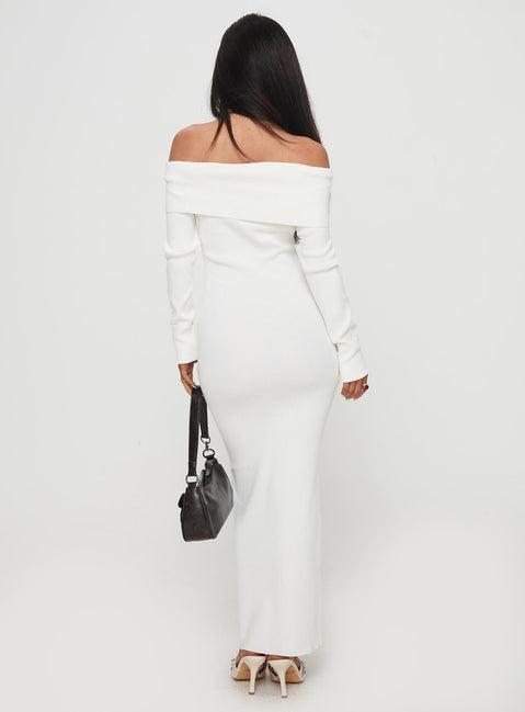 Celestara Off The Shoulder Maxi Dress White Product Image