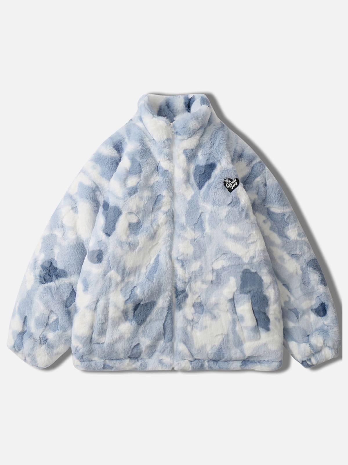 Aelfric Eden Tie-dye Heart Sherpa Coat Product Image