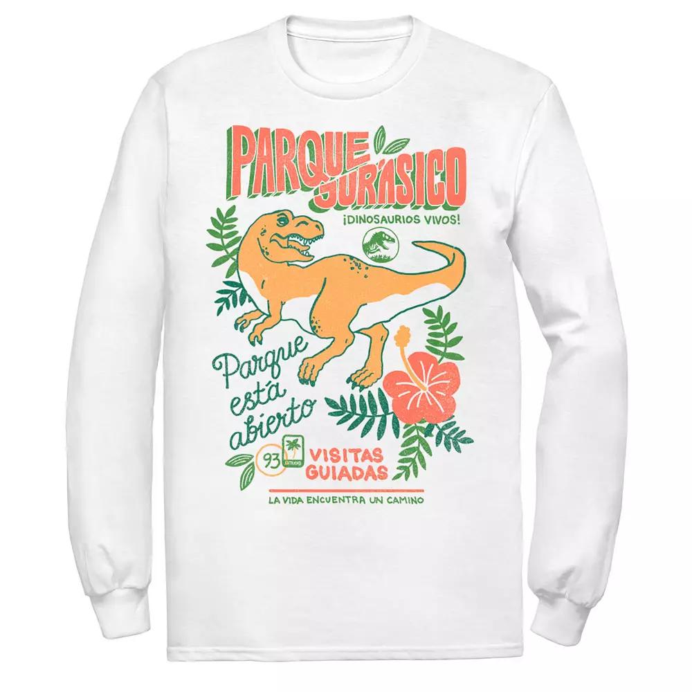 Men's Jurassic Park Spanish Opening Day Poster Tee, Size: XL, Athletic Grey Product Image
