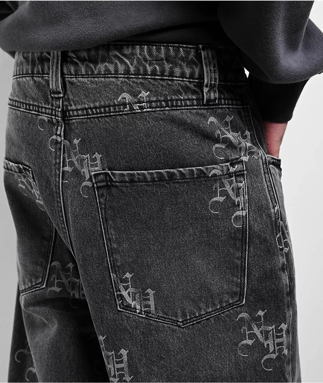 Ninth Hall Ambush Black Wash Loose Fit Jeans Product Image