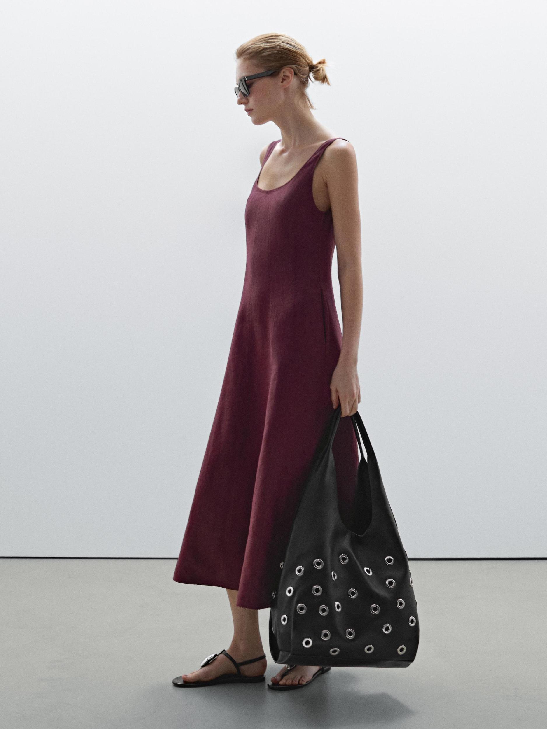 Long flowing 100% linen dress Product Image