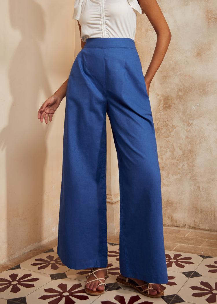 Double Pleat Wide Leg Pants Product Image