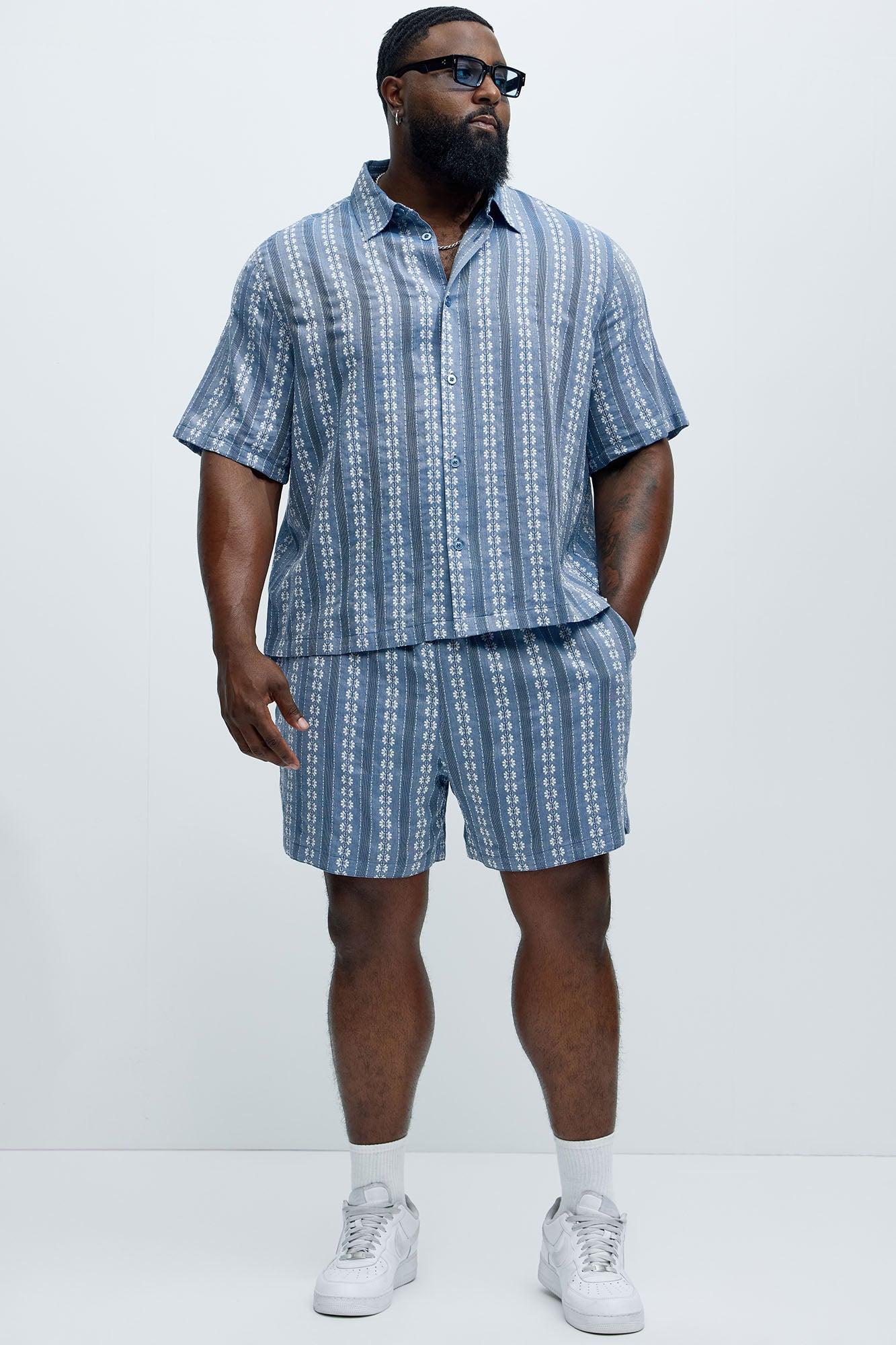 Denali Floral Warm Up Shorts - Blue/combo Product Image