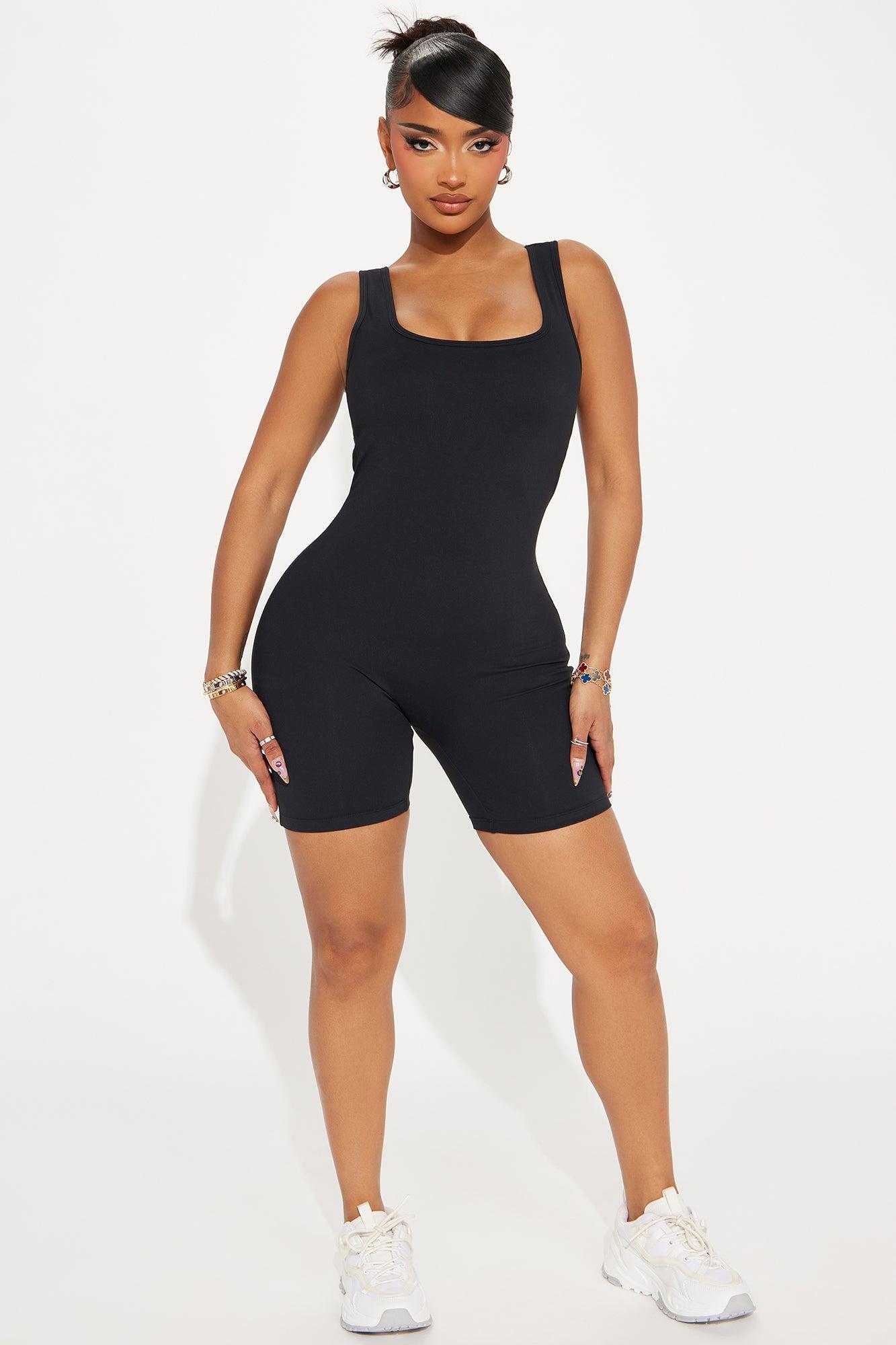 Body Burn Super Soft Active Romper - Black Product Image