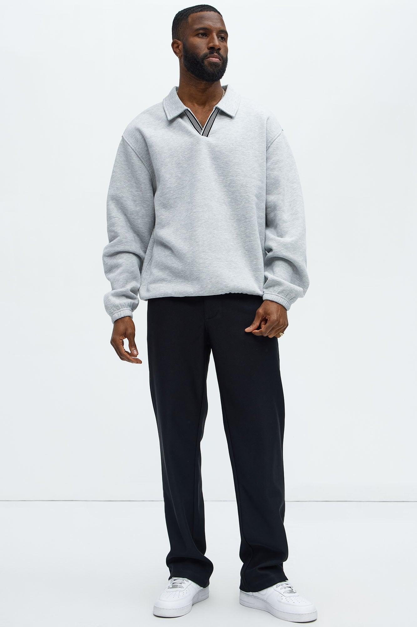 Tyson Be Alright Long Sleeve Polo - Heather Grey Product Image