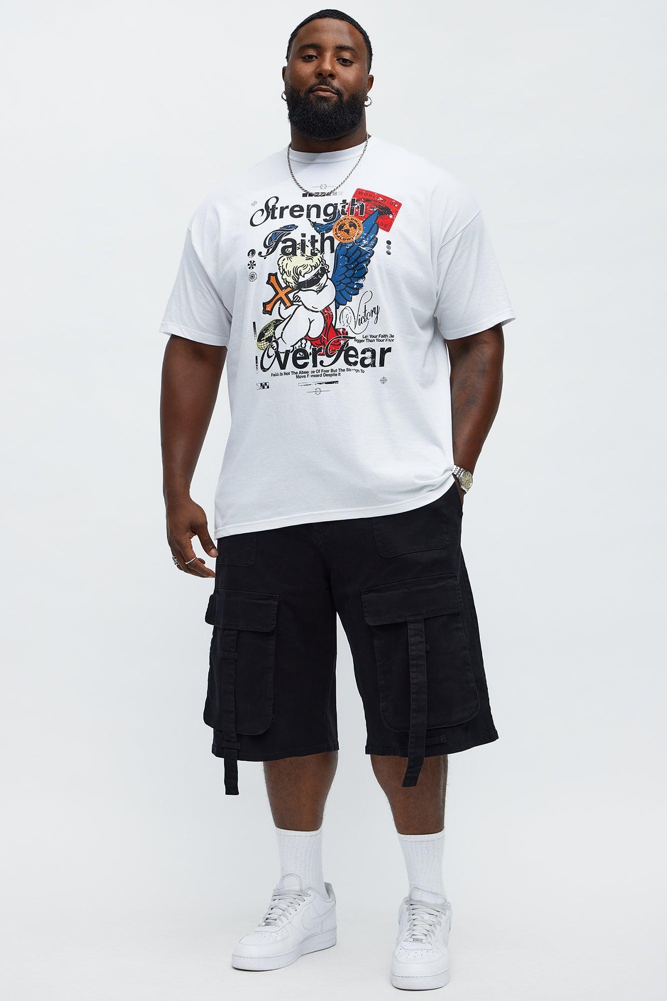 Strength Faith Over Fear Short Sleeve Tee - White Male Product Image