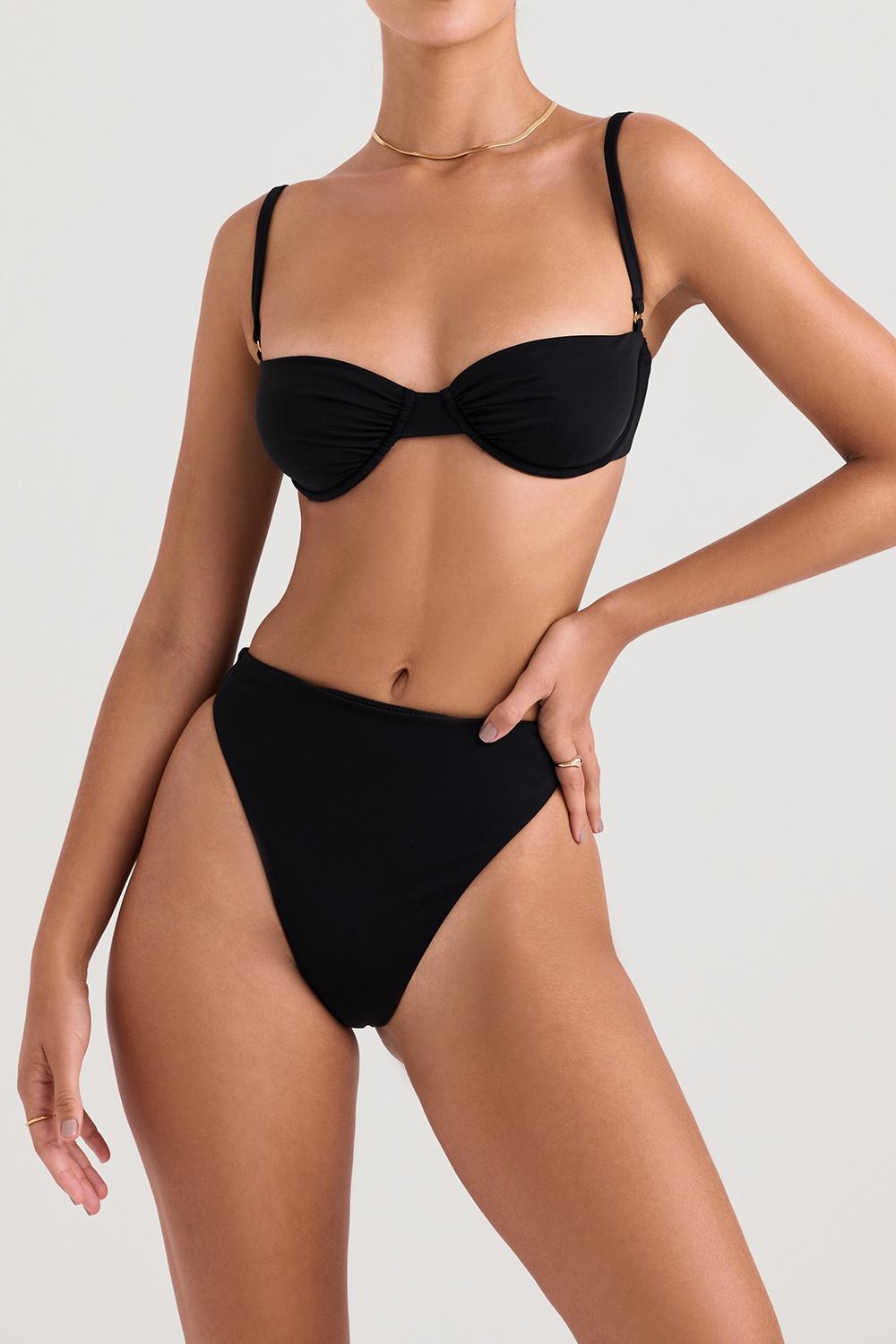 Mykonos  black high waist bikini bottom Product Image