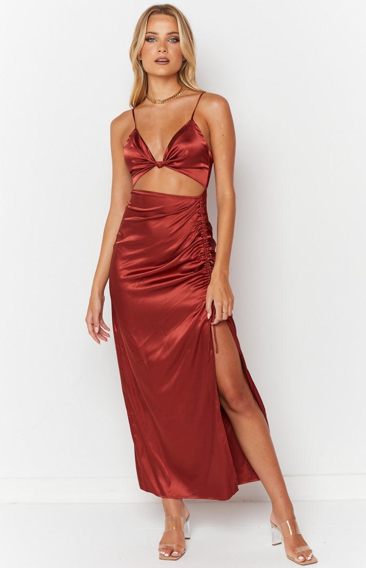 Dionne Rust Twist Maxi Dress Product Image