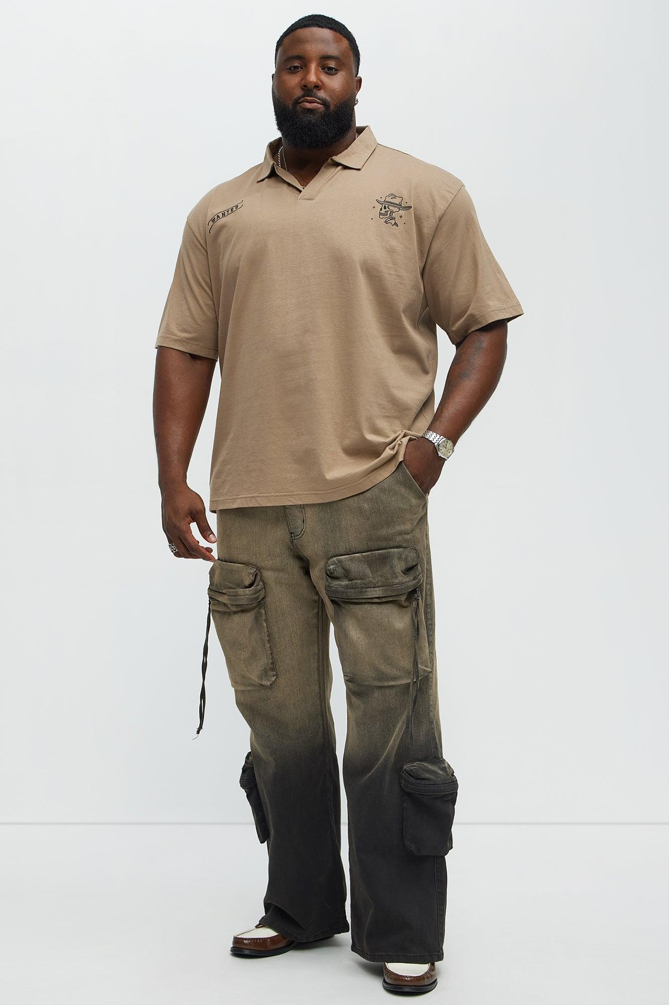 Wanted Johnny Collar Short Sleeve Polo - Taupe Product Image