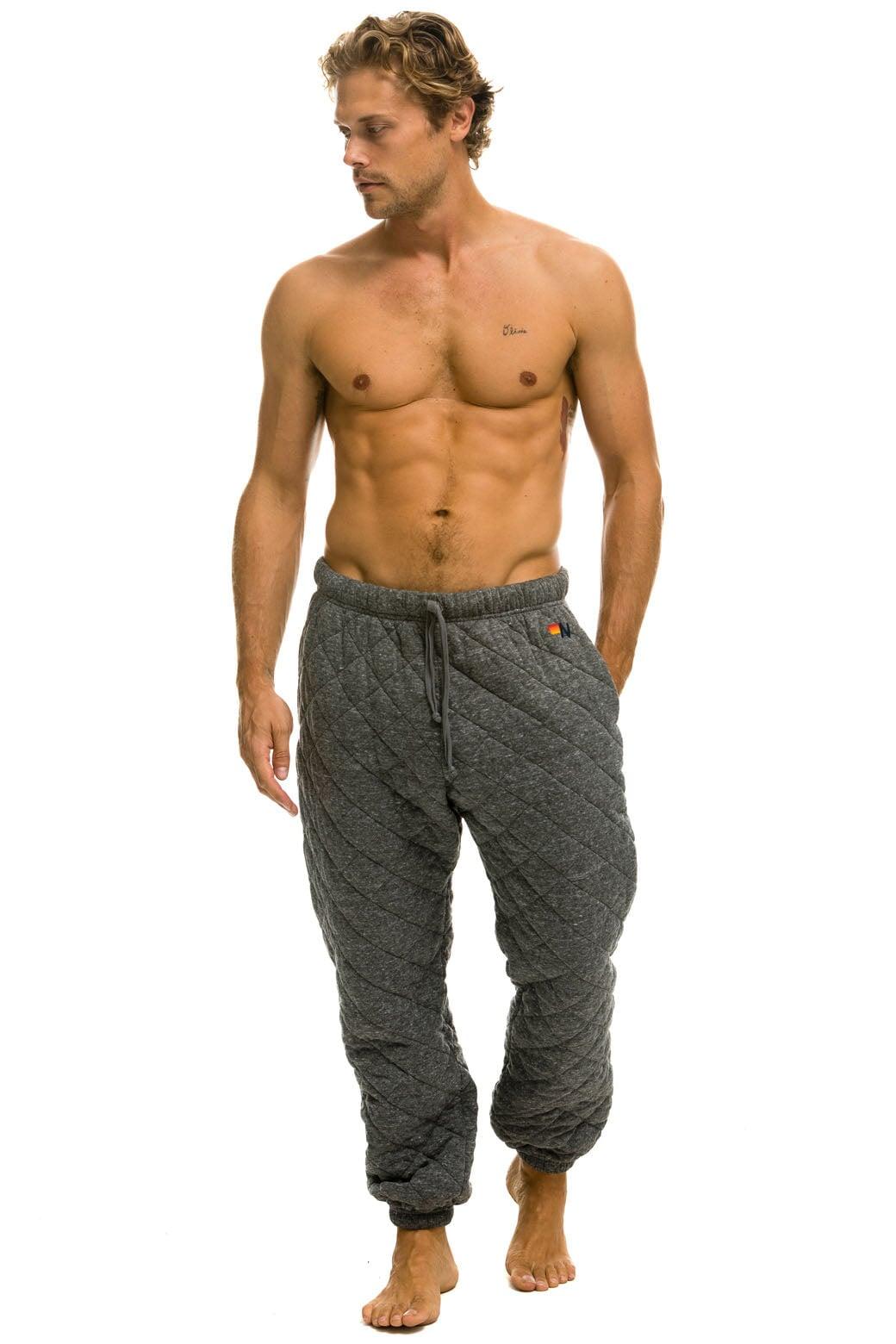 QUILTED SWEATPANTS - HEATHER GREY Male Product Image