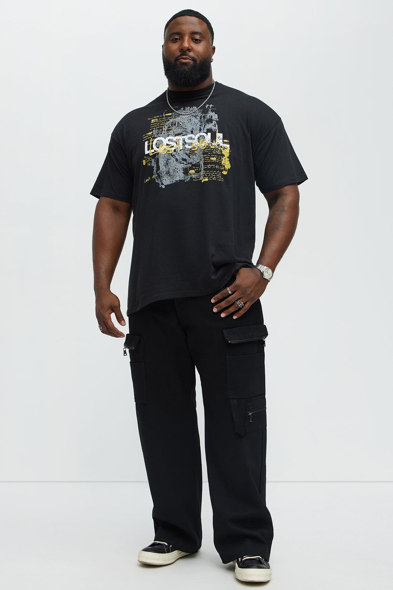 Lost Soul But Not Aimless Short Sleeve Tee - Black Male Product Image
