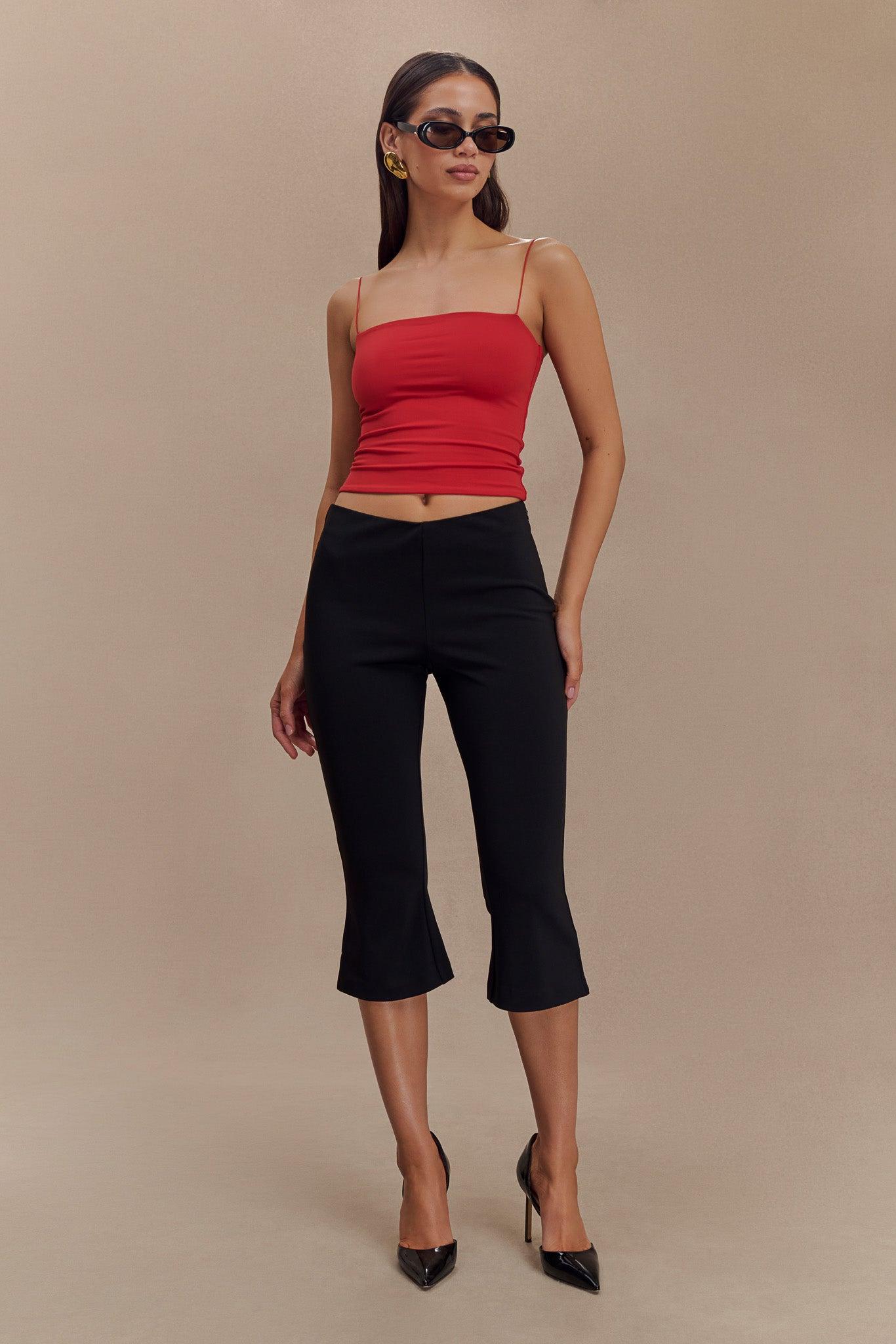 Arya Longline Spaghetti Strap Top - Ruby Product Image