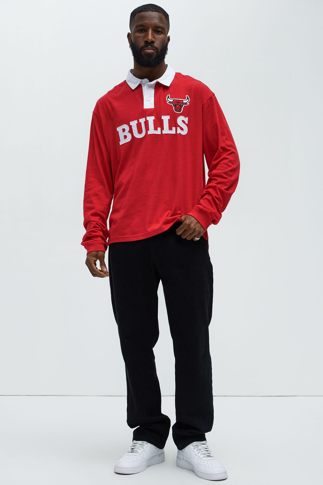 Bulls Flanker Long Sleeve Polo - Red Product Image