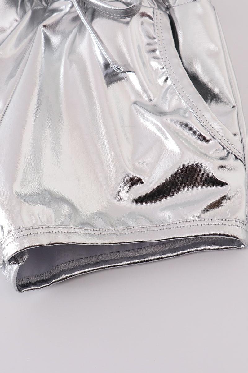 Silver laser shorts Product Image