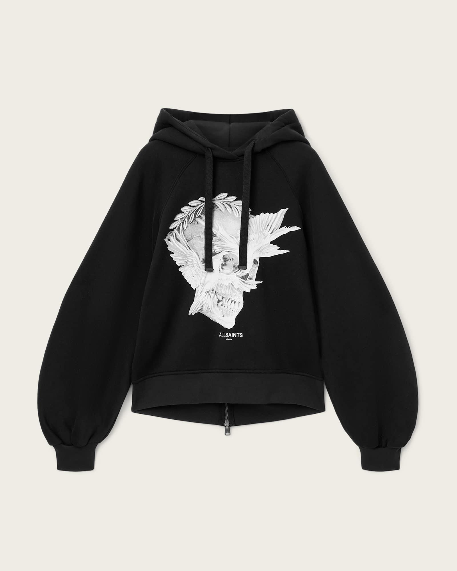 Mysterie Graphic Dana Hoodie Black | ALLSAINTS US Product Image