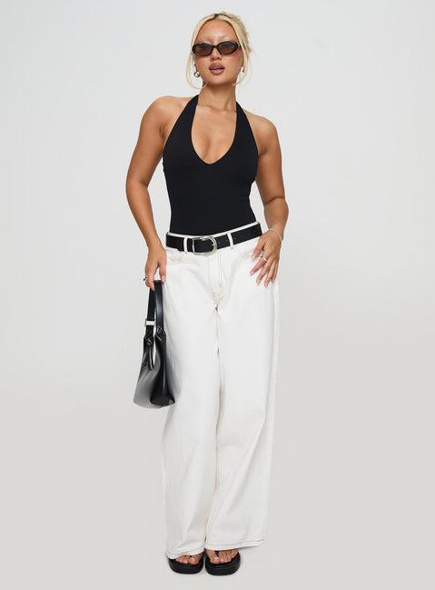 Someone New Halter Bodysuit Black Product Image