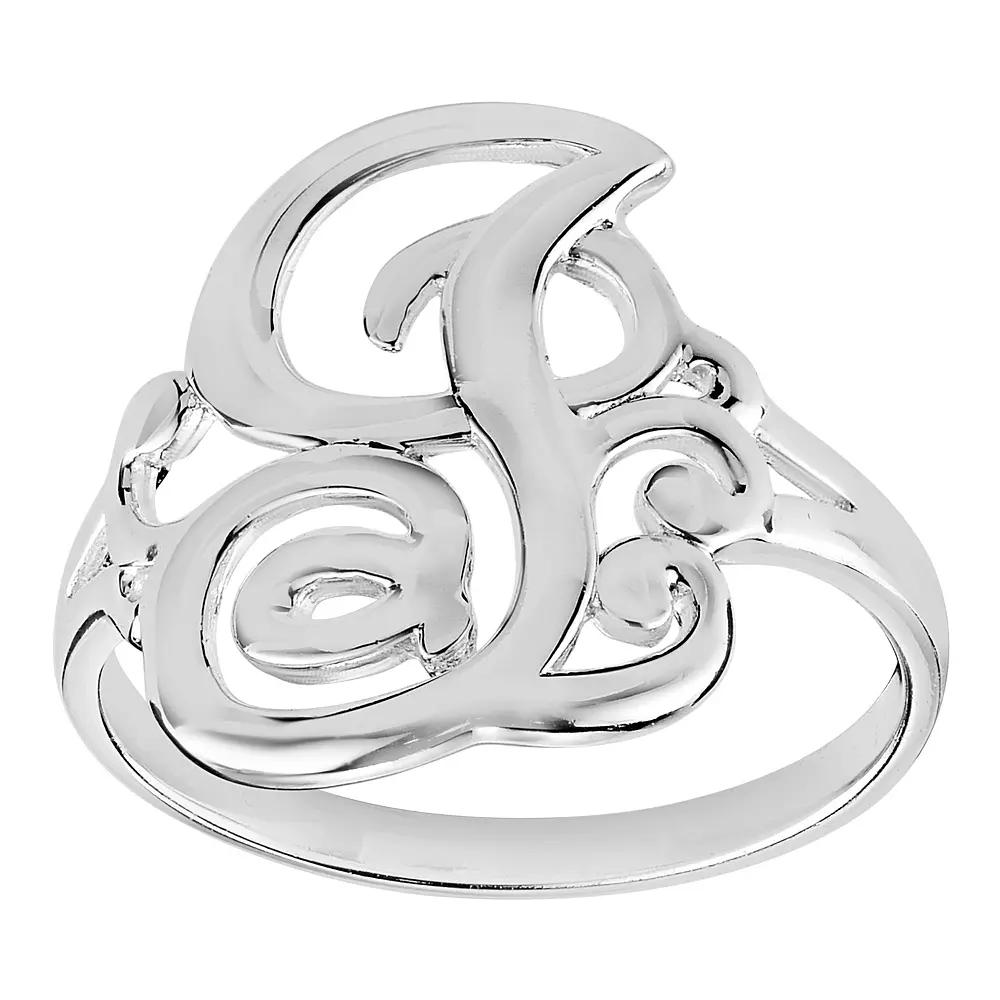 PRIMROSE Sterling Silver Monogram Initial Ring, Women's,  Product Image