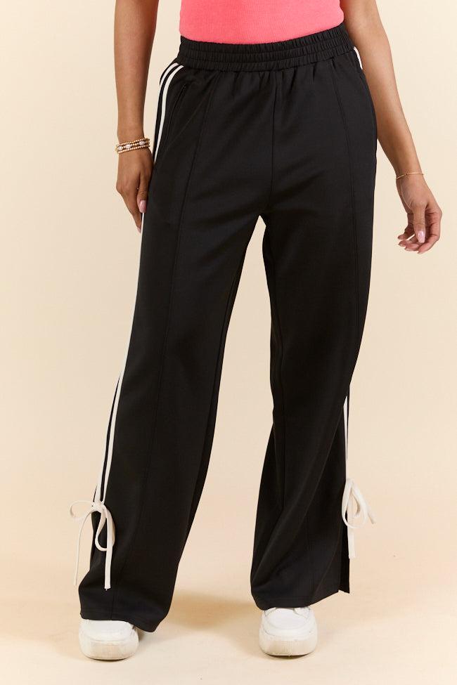 Push The Limits Black Bow Detail Track Pants SALE Product Image
