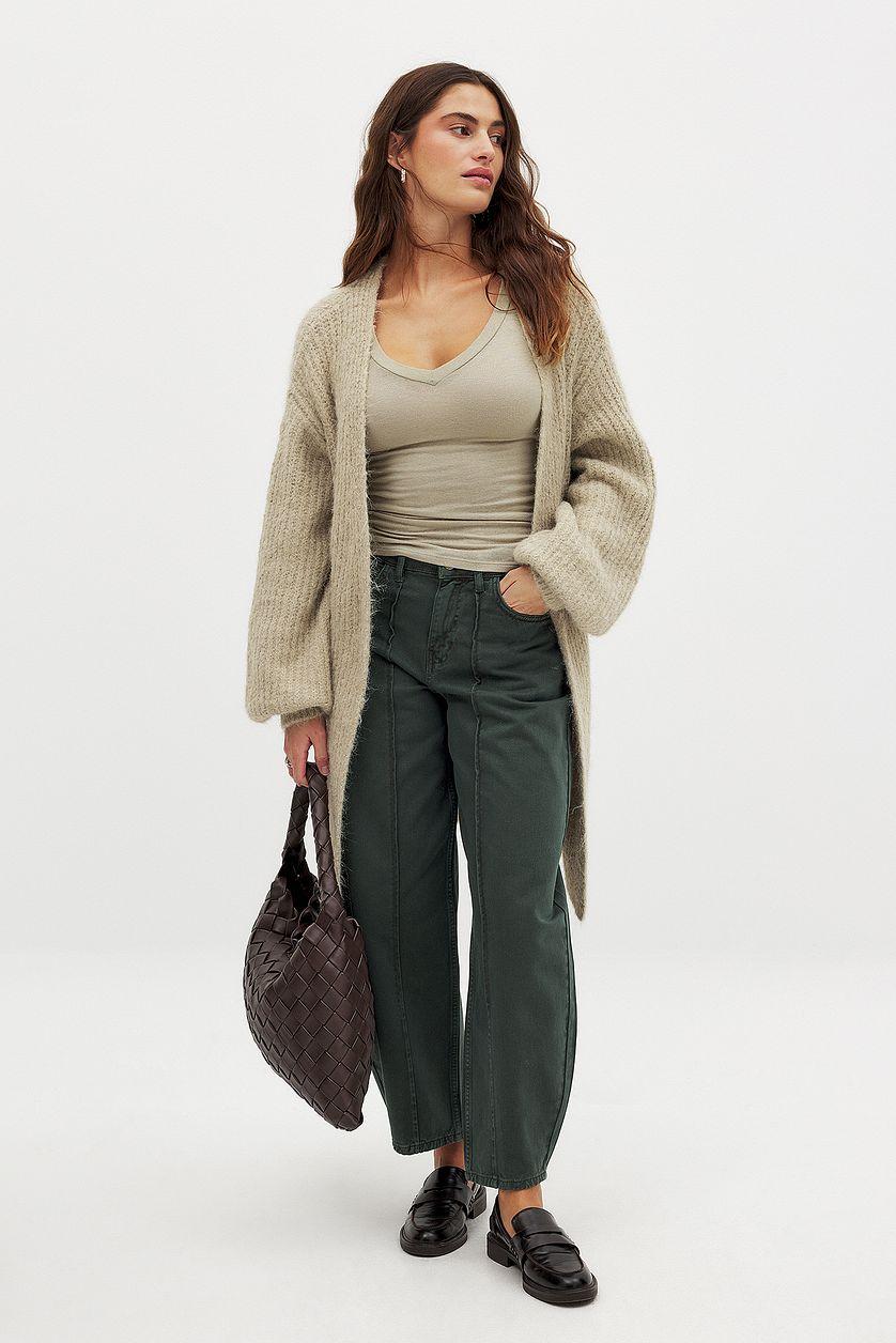 Seam Detail Barrel Jeans Product Image