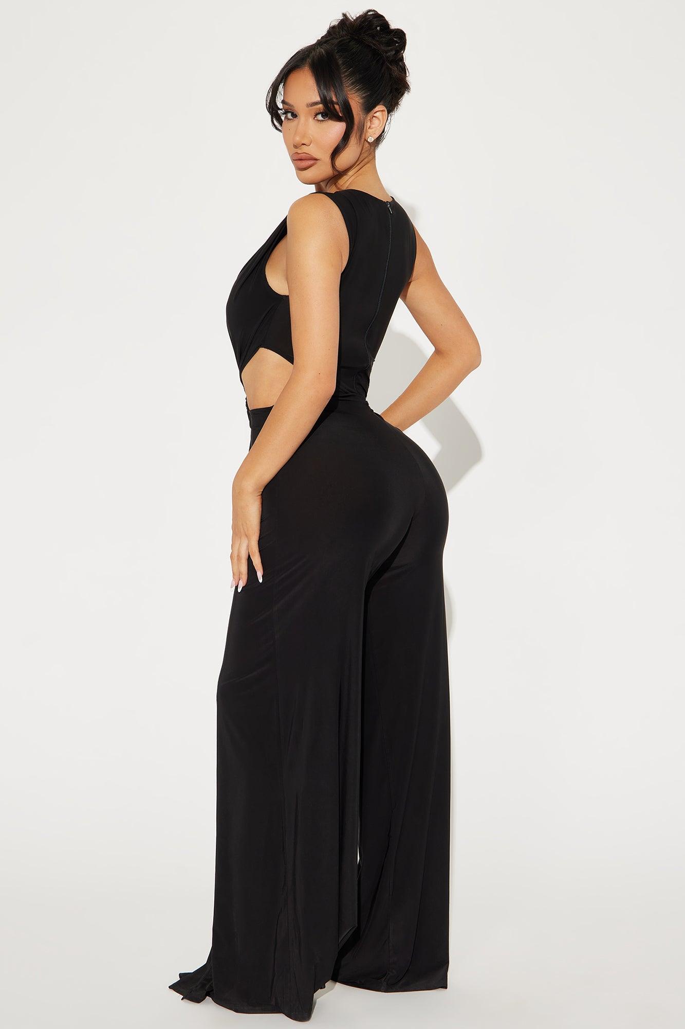 Mallory Wide Leg Jumpsuit - Black Product Image