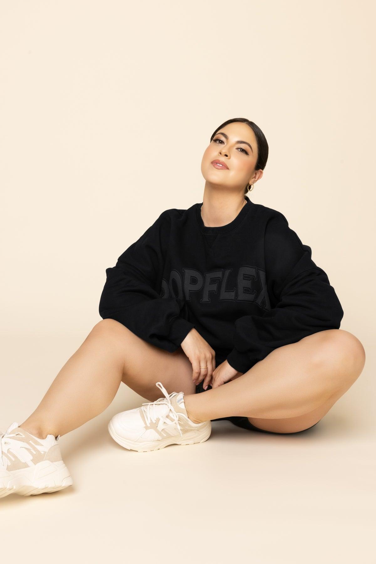 POPFLEX® Cloud Crewneck Sweater - Black Product Image