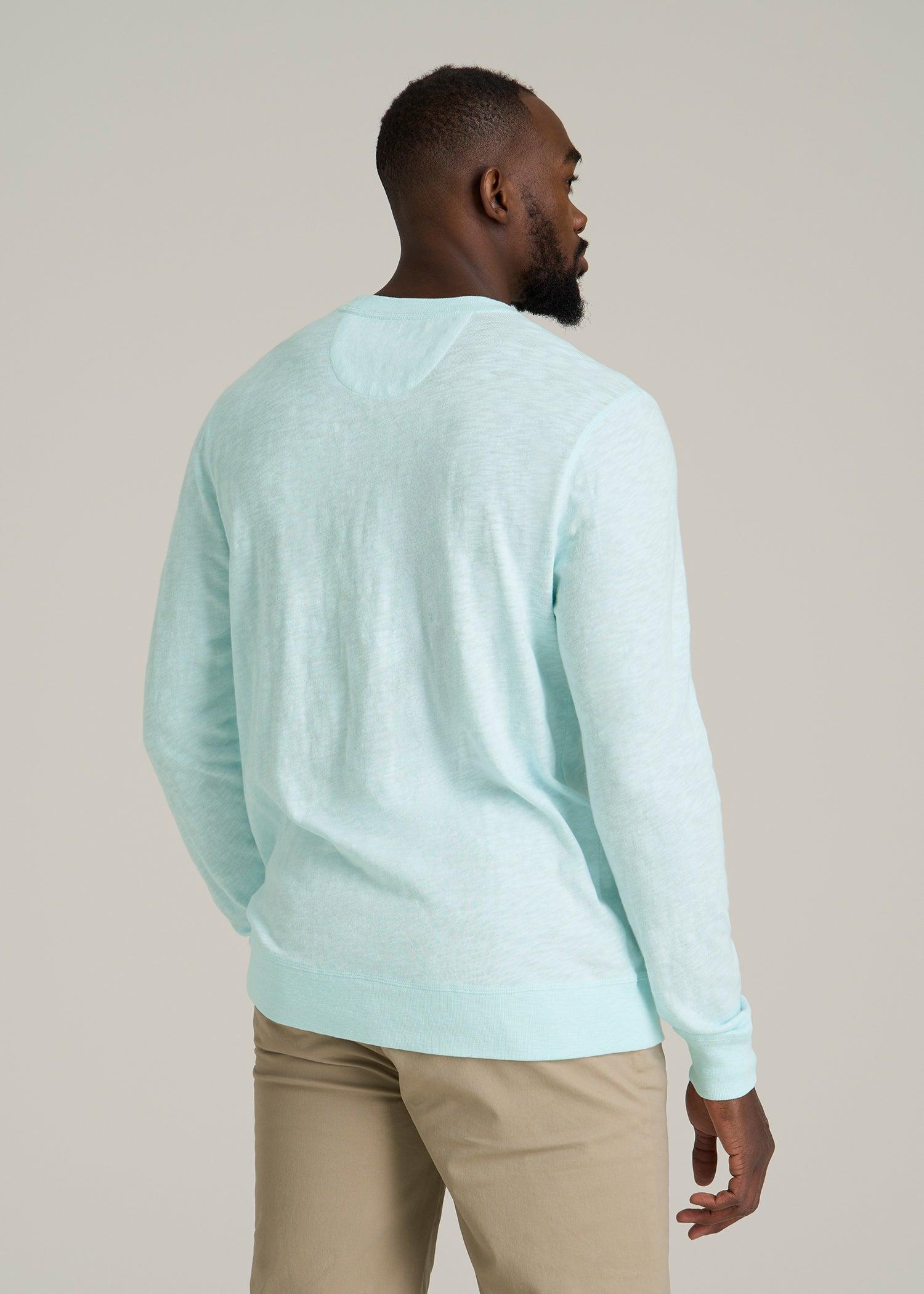 Sunwashed Slub Crewneck for Tall Men in Saltwater Male Product Image