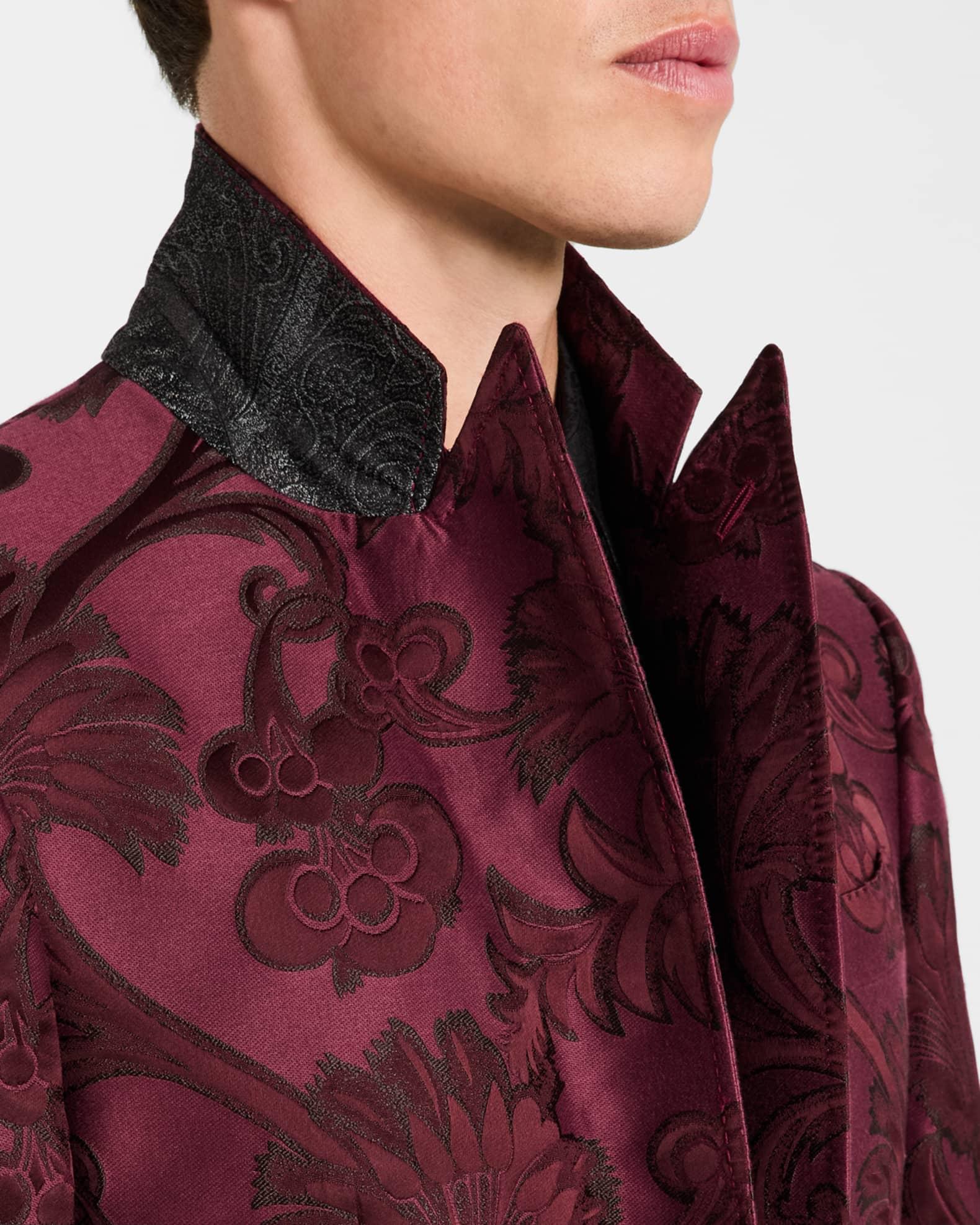 Men's Floral Brocade Evening Jacket Product Image