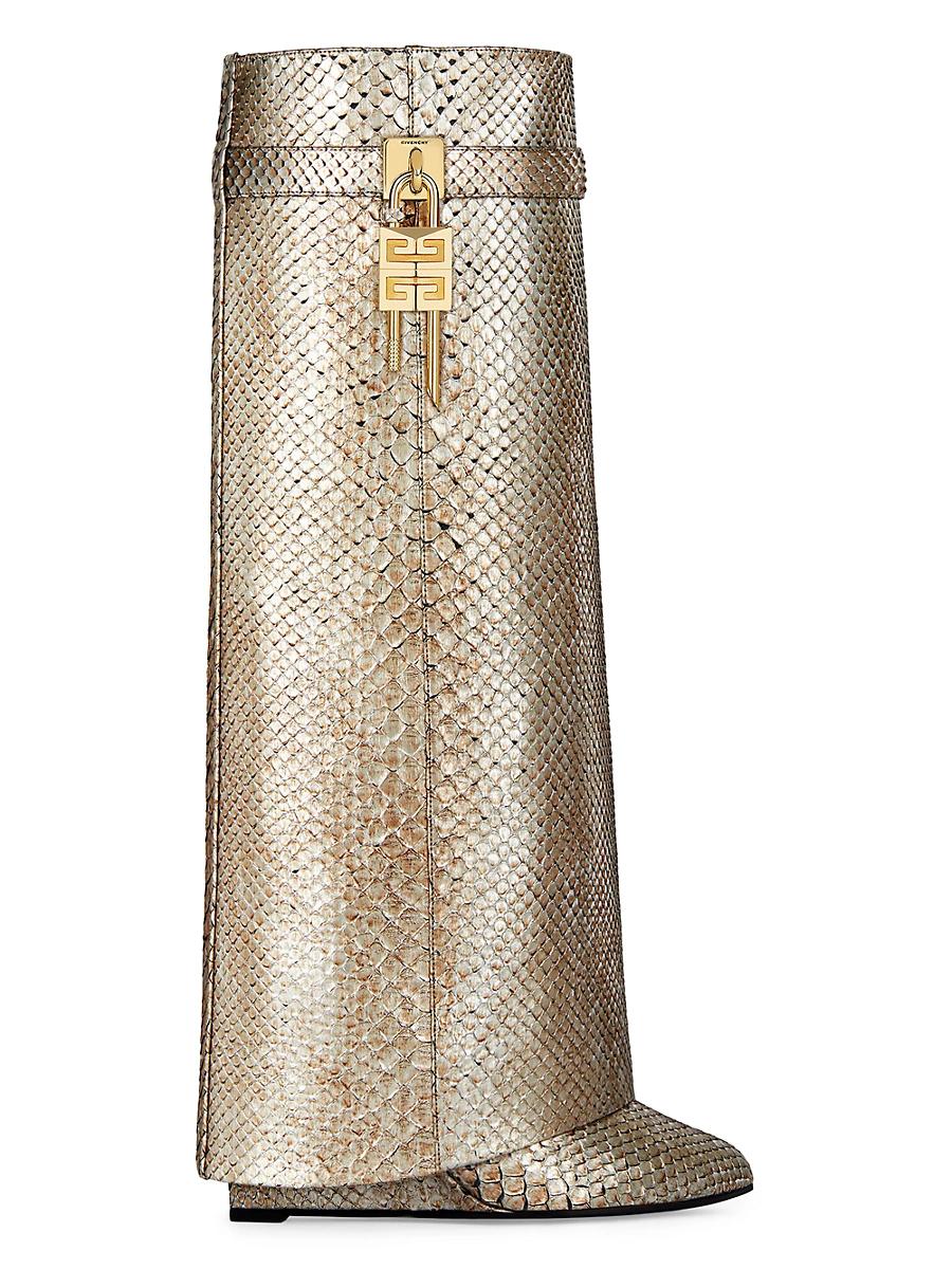 Womens Shark Lock Boots in Python with Iridescent Effect Product Image