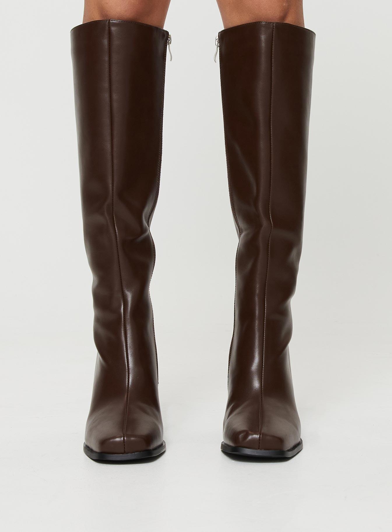 Renzo Knee High Boots Brown Product Image