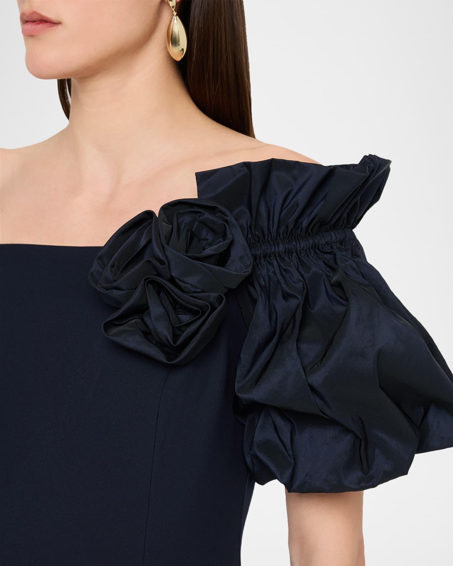 Off-Shoulder Crepe Column Gown Product Image