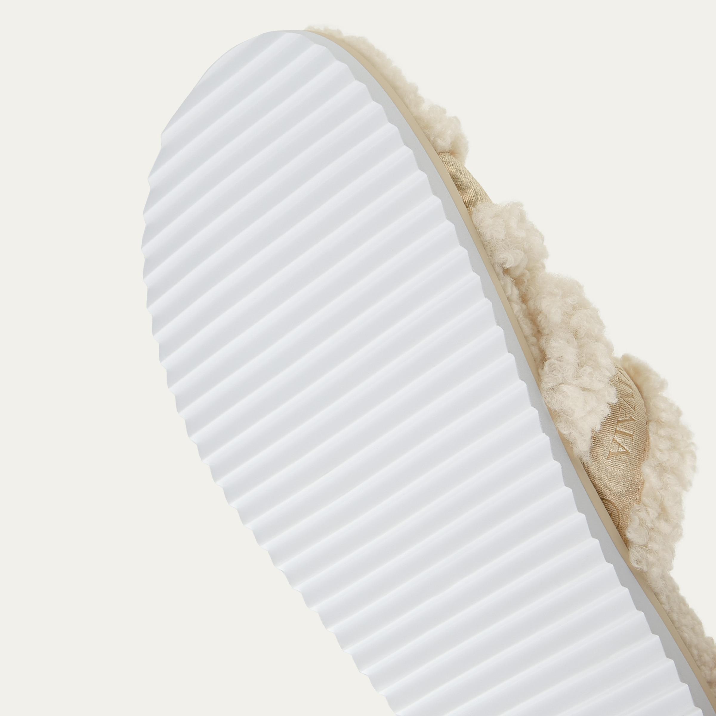 Furry Criss-Cross Strap Slippers (Hannah) Product Image