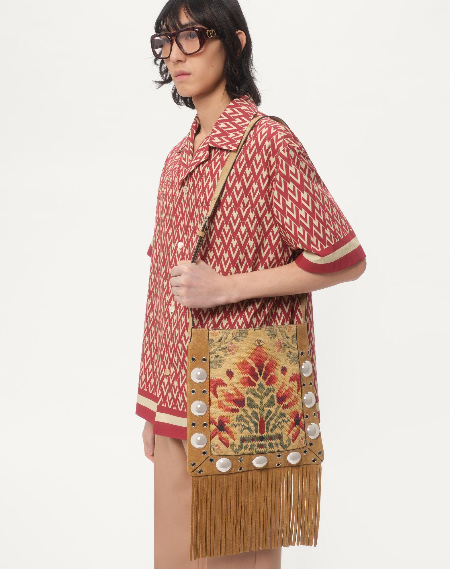 Cotton Popeline Bowling Shirt With Toute La V Print Product Image