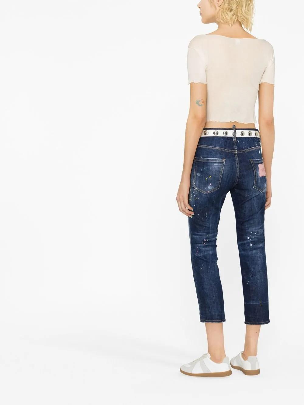 distressed cropped jeans Product Image