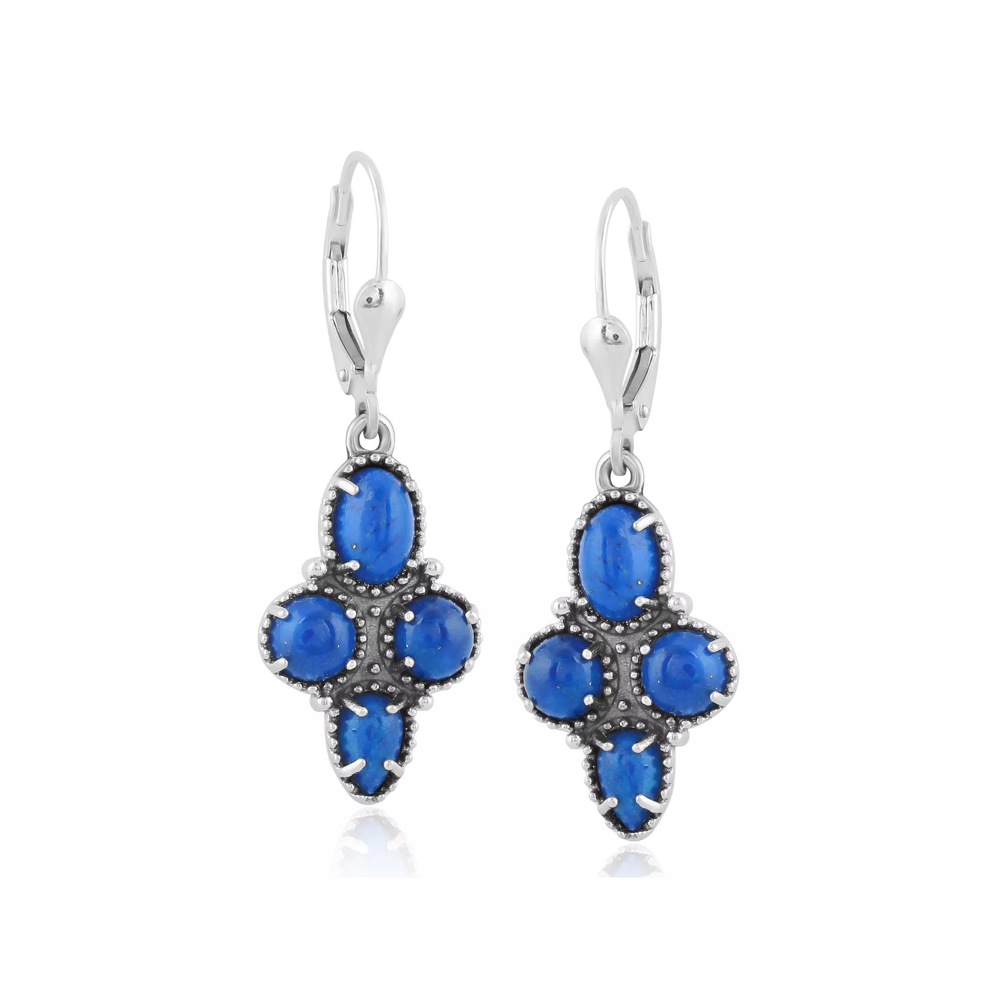 Southwest Spirit® Sterling Silver and Stone Drop Earrings, Women's, Blue Lapis Product Image