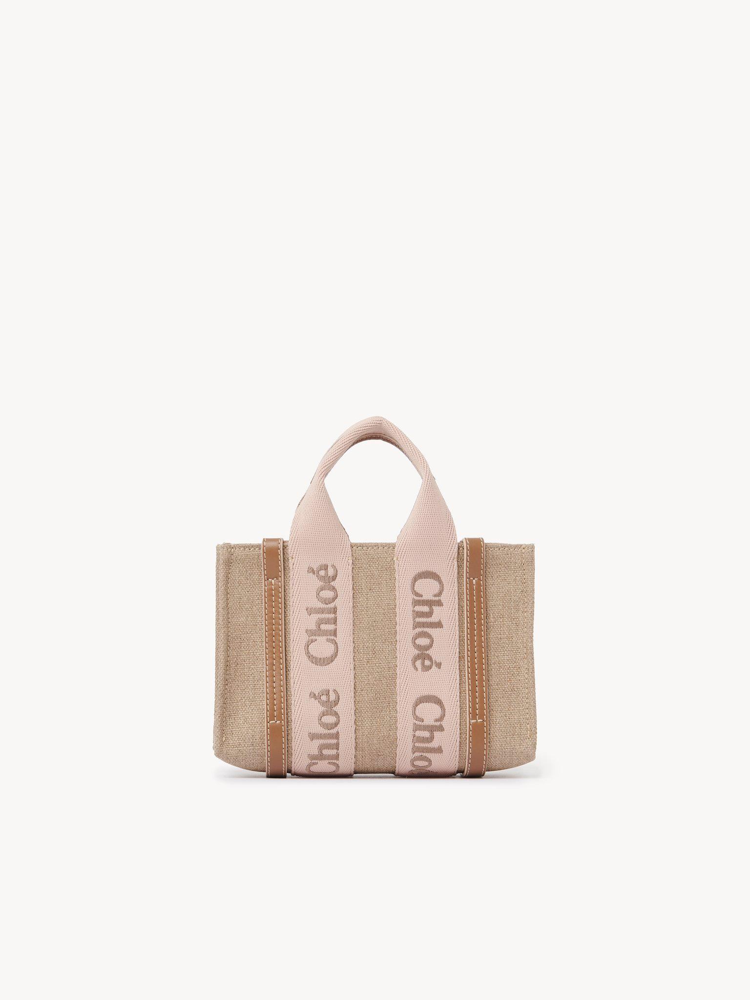 Mini Woody tote bag in linen Product Image