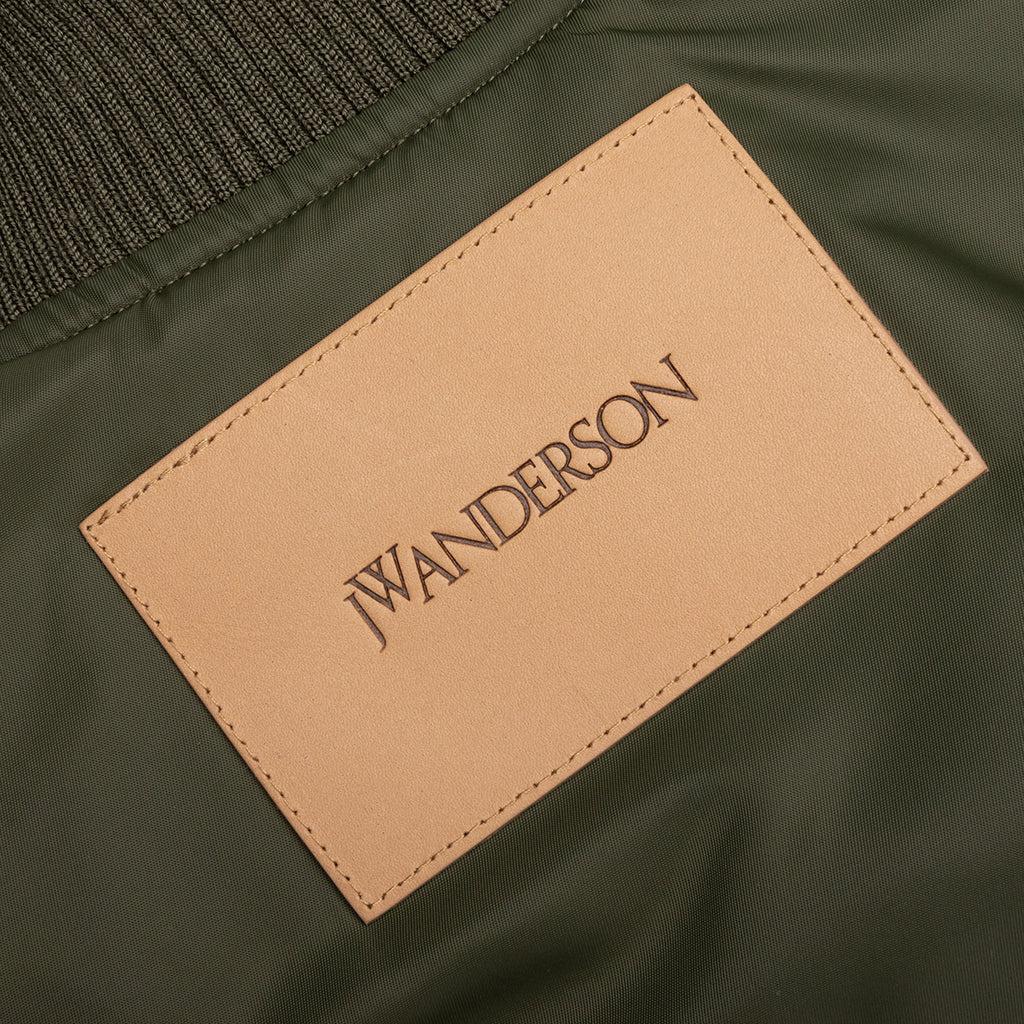Oversized Curved Hem Bomber Jacket - Olive Male Product Image
