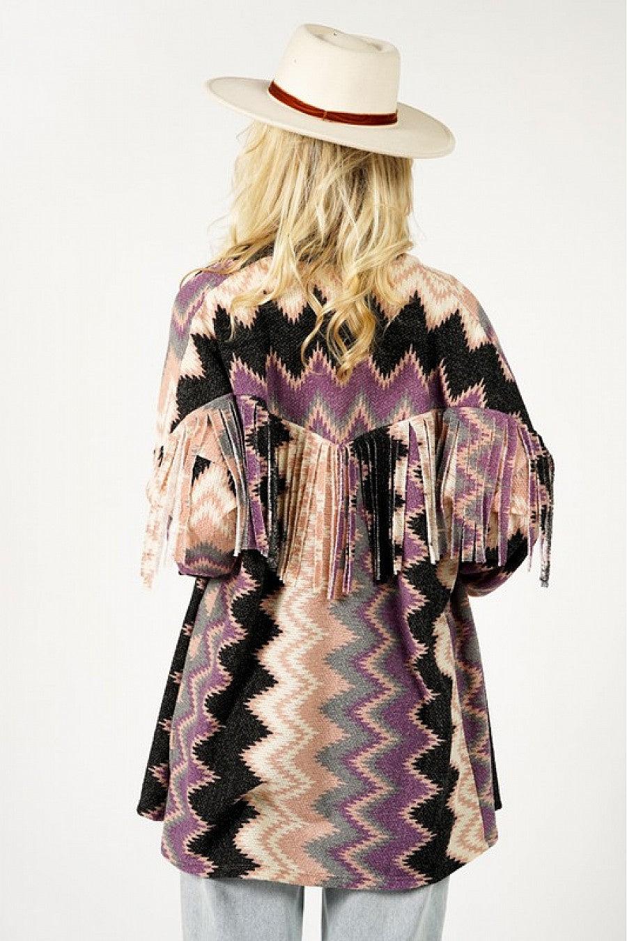 Charmaine Fringe Detail Multicolor Cardigan Product Image