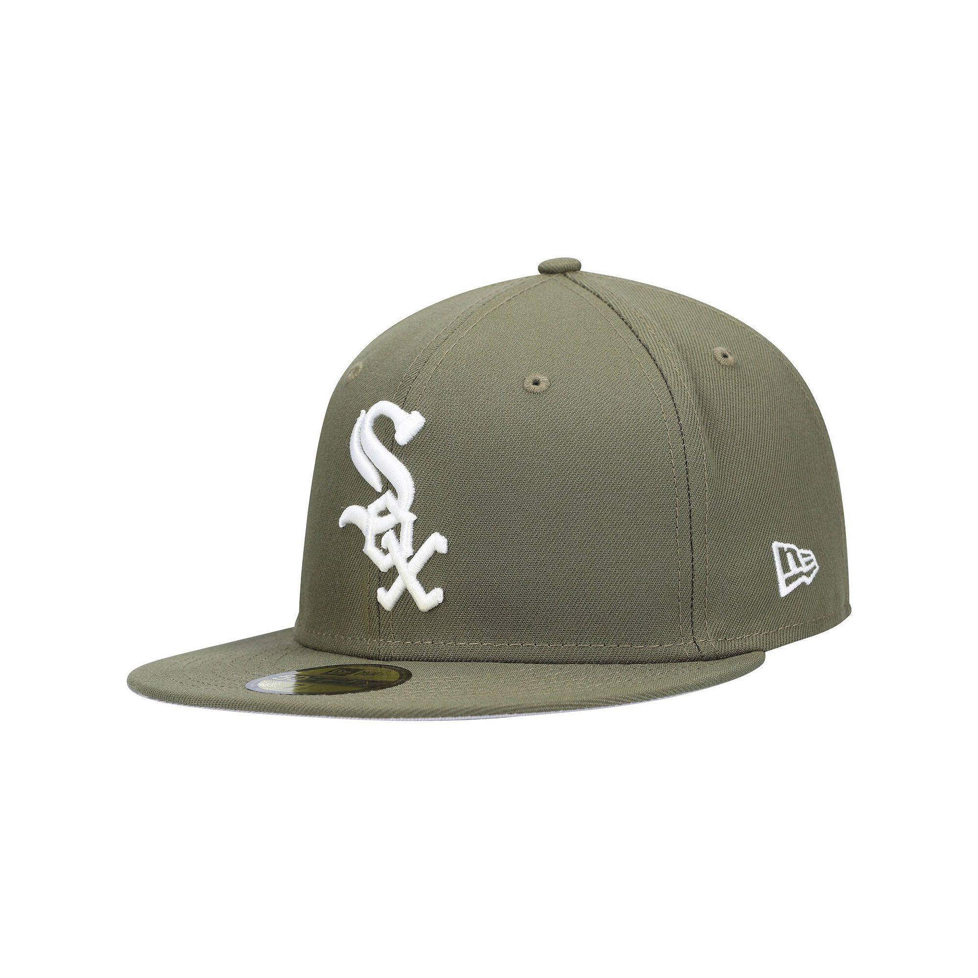 Men's New Era Olive Chicago White Sox Logo White 59FIFTY Fitted Hat,  Product Image