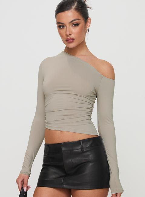 Unplugged Long Sleeve Top Grey Product Image
