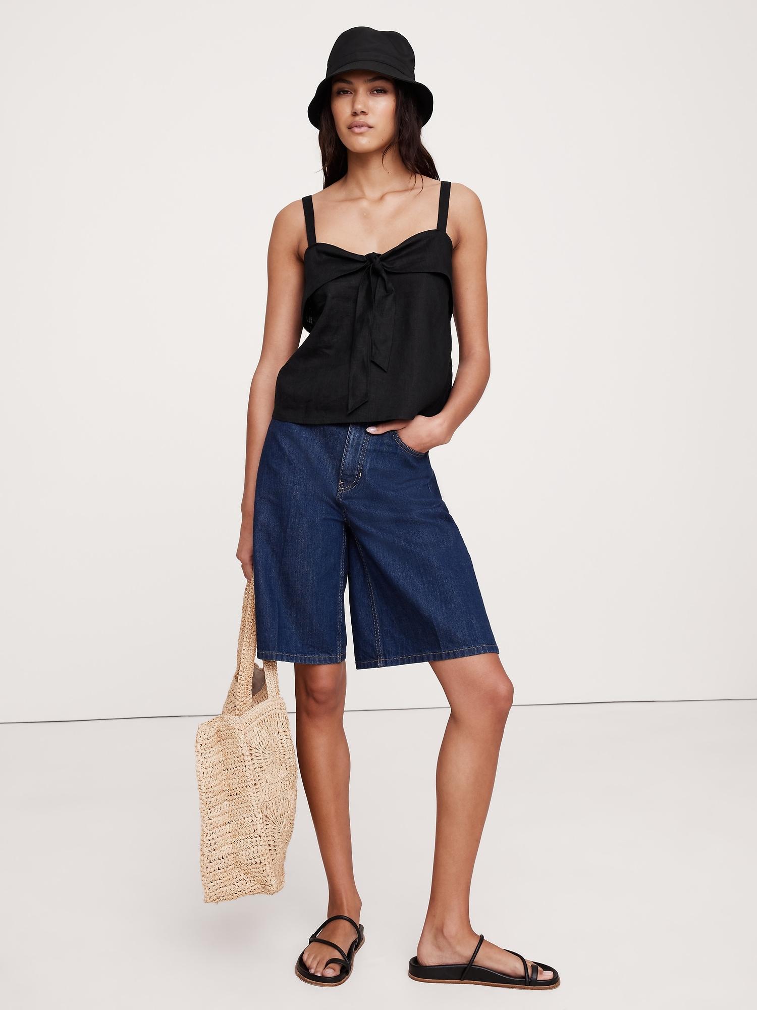 Linen Tie-Front Tank Product Image