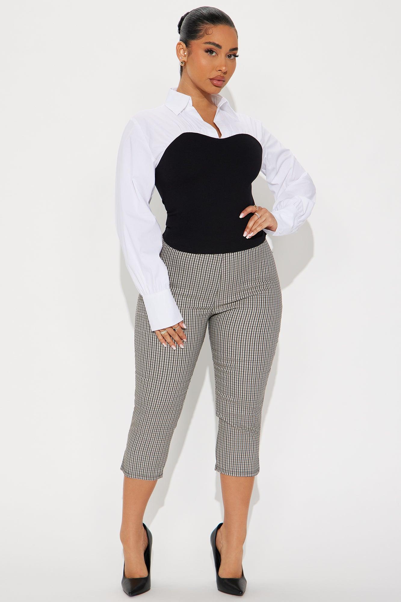 Vienna Houndstooth Capri Legging - Grey/combo Product Image